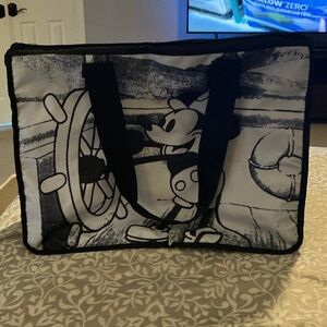 Disney Black & White Steamboat Mickey Duffel Bag Large